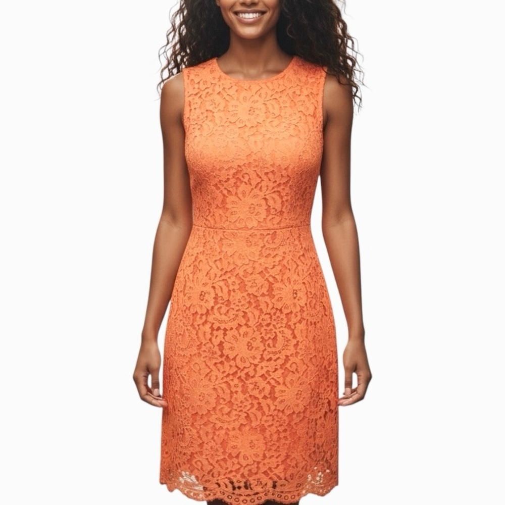 Eva Mendes Orange lace Dress. Sz 2
